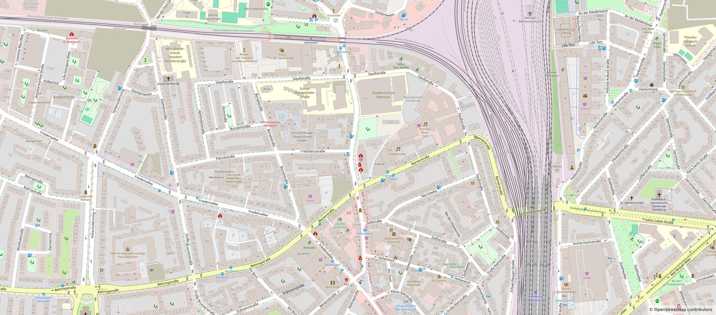 OpenStreetMap-Karte: Bahrenfelder Straße 244, 22765 Hamburg