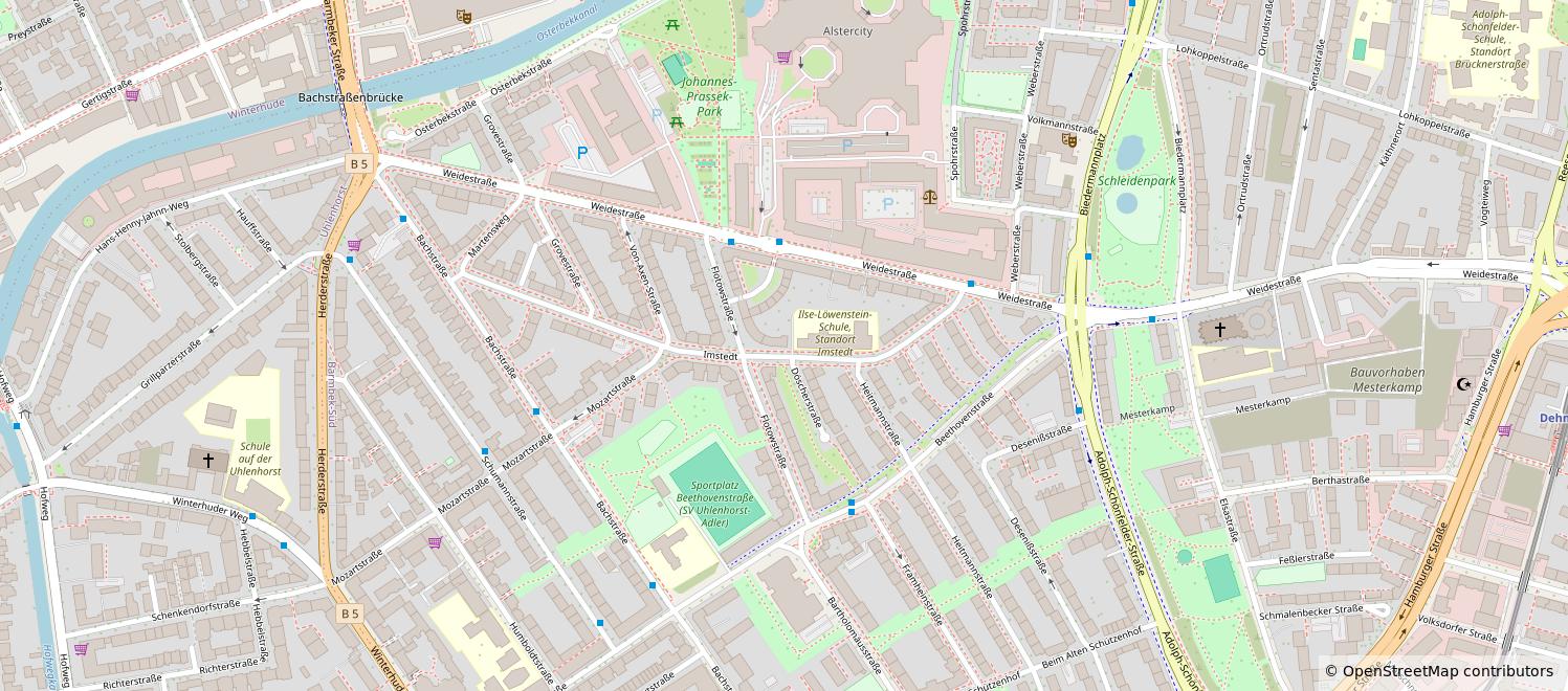 OpenStreetMap-Karte: Imstedt 22, 22083 Hamburg