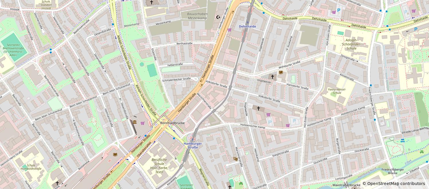 OpenStreetMap-Karte: Marschnerstraße 9, 22081 Hamburg