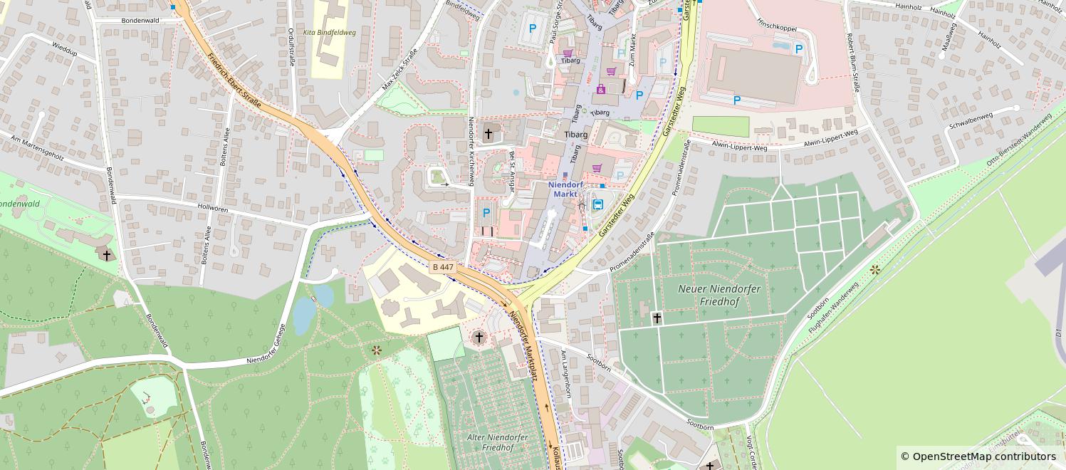 OpenStreetMap-Karte: Tibarg 1, 22459 Hamburg